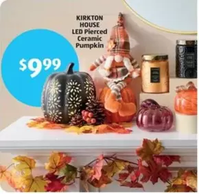 LED Pierced Ceramic Pumpkin