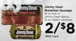Jimmy Dean - Breakfast Sausage 16 oz Roll or Bacon 12 oz