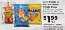 Lay's - Potato or Kettle Cooked Potato Chips, Cantina Tortilla Chips