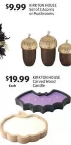 Set of 3 Acorns or Mushrooms