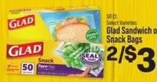 Glad - Sandwich or Snack Bags