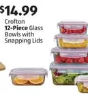 12-Piece Glass Bowls with Snapping Lids