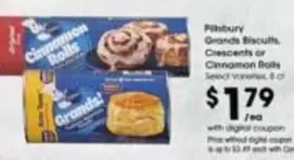 Pillsbury - Grands Biscuits, Crescents or Cinnamon Rolls