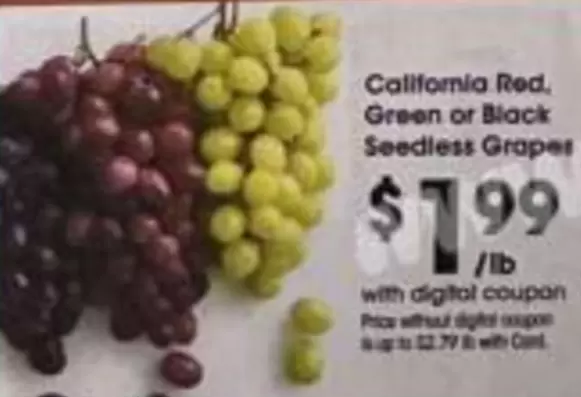 California Red, Green or Black Seedless Grapes