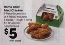 Fried Chicken 5-Piece Drumsticks or 4-Piece