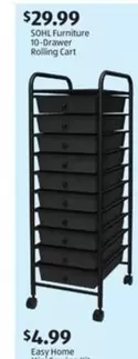 10-Drawer Rolling Cart