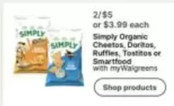 Cheetos - Organic , Doritos, Ruffles, Tostitos or Smartfood