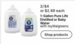1-Gallon Distilled or Baby Water