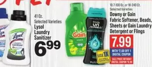 Lysol - Fabric Softener, Beads, Sheets or Laundry Detergent or Flings