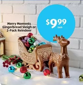 Gingerbread Sleigh or 2-Pack Reindeer