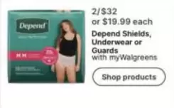 Depend Shields, Underwear or Guards