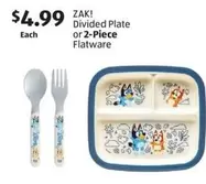 Divided Plate or 2-Piece Flatware