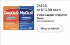 Vicks - DayQuil, NyQuil or Sinex