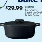 5.3-Quart Cast-Iron Oval Dutch Oven