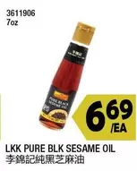 3611906 7oz LKK PURE BLK SESAME OIL
