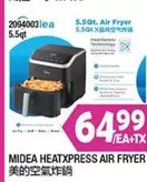 2094003 MIDEA HEATXPRESS AIR FRYER 5.5Qt