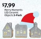 Merry Moments LED Ceramic Objects 3-Pack