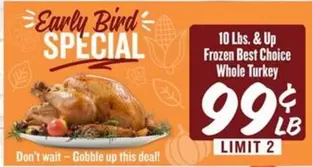 Frozen - Best Choice Whole Turkey