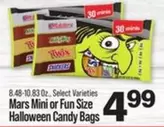 Mars -  Mini or Fun Size Halloween Candy Bags
