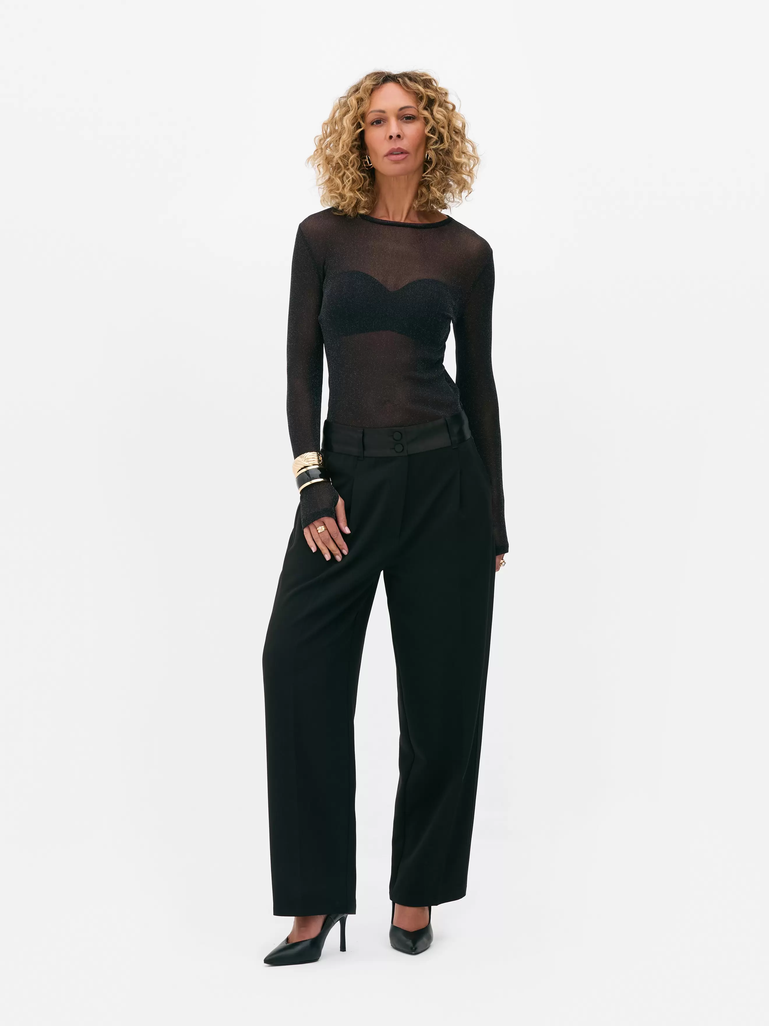 Rita Ora Sparkle Long Sleeve Top