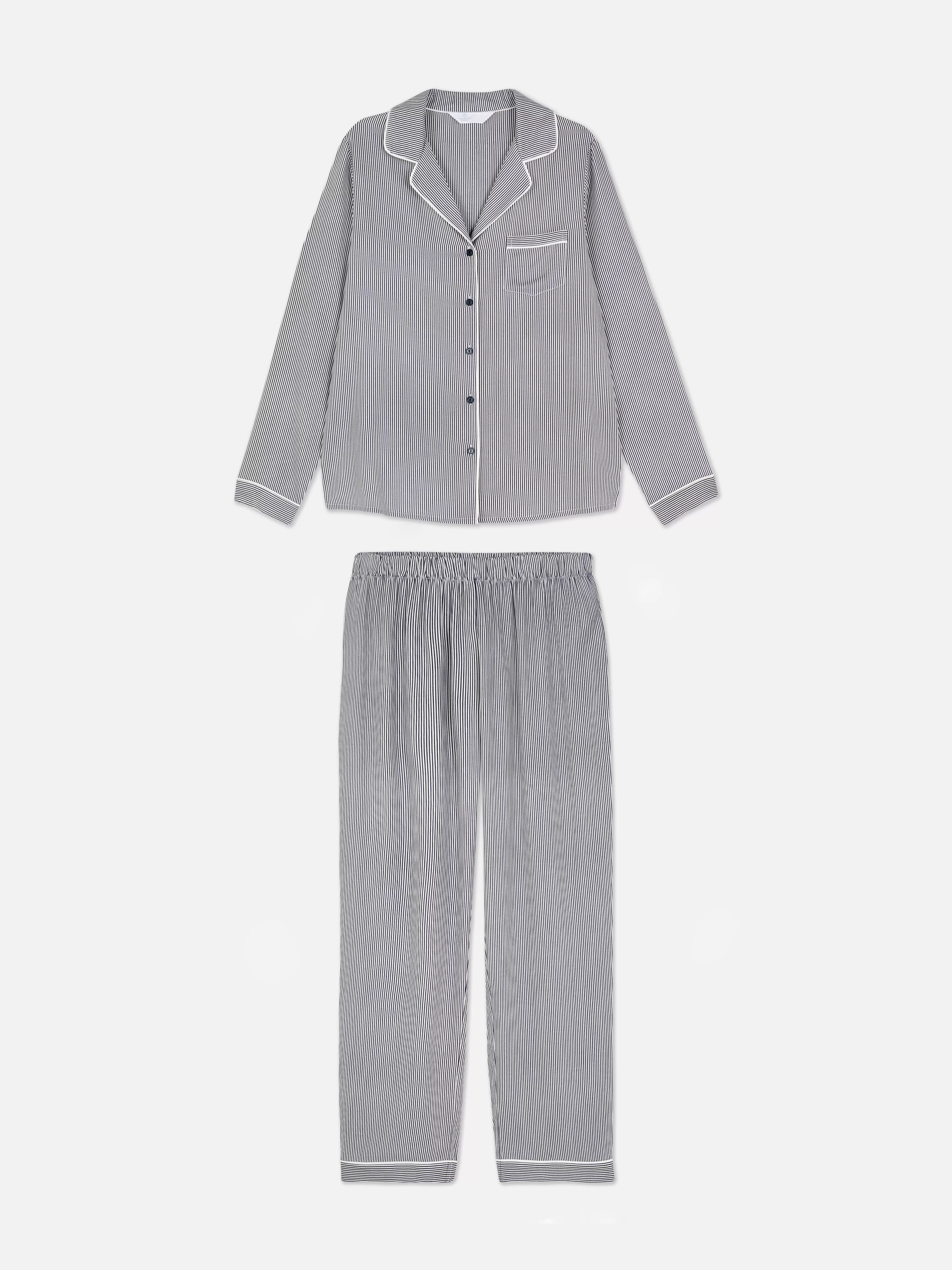 Striped Boyfriend Long Pajamas
