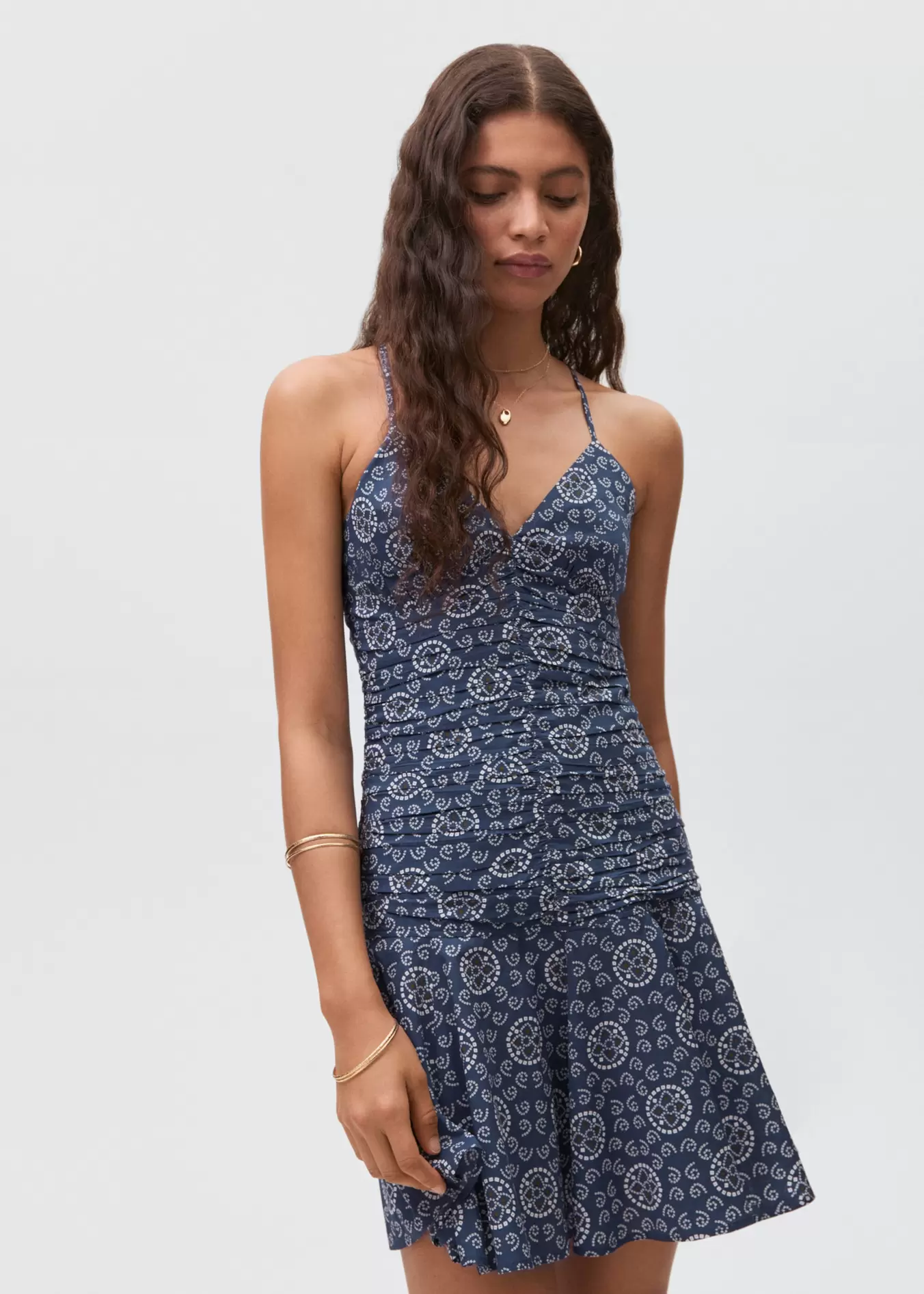 Printed draped dress