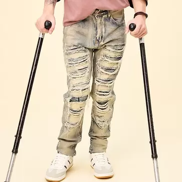Young mens distress jeans