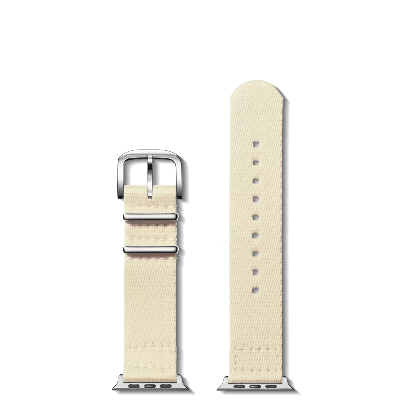 20mm Cream Split Nylon Apple Watch Strap - Cream