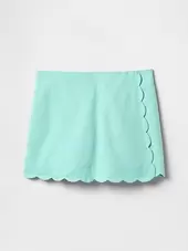 Kids Linen-Cotton Scalloped Wrap Skort