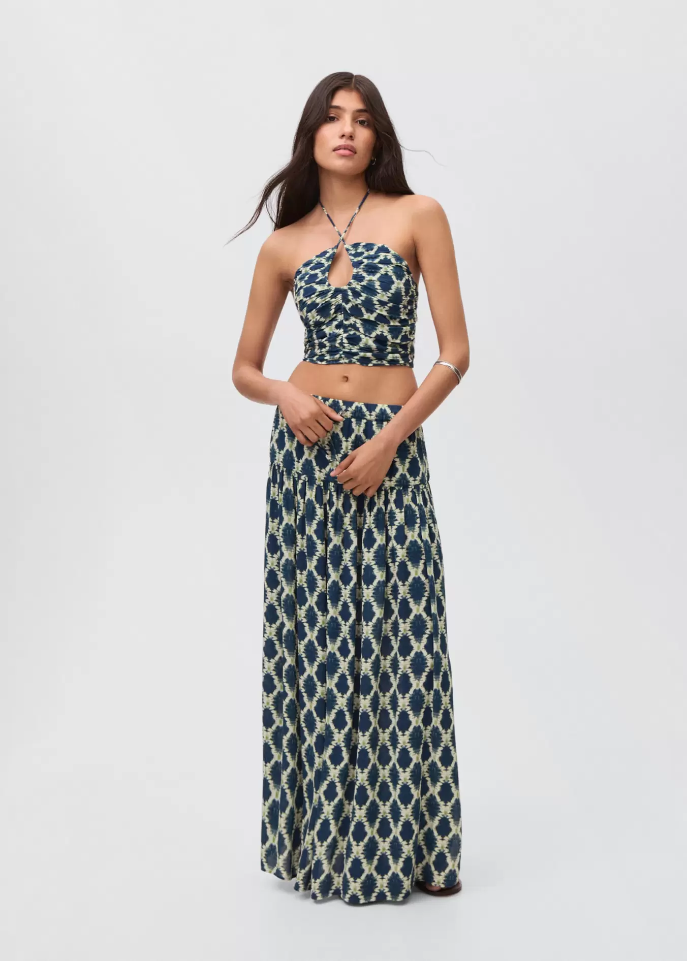 Printed long skirt