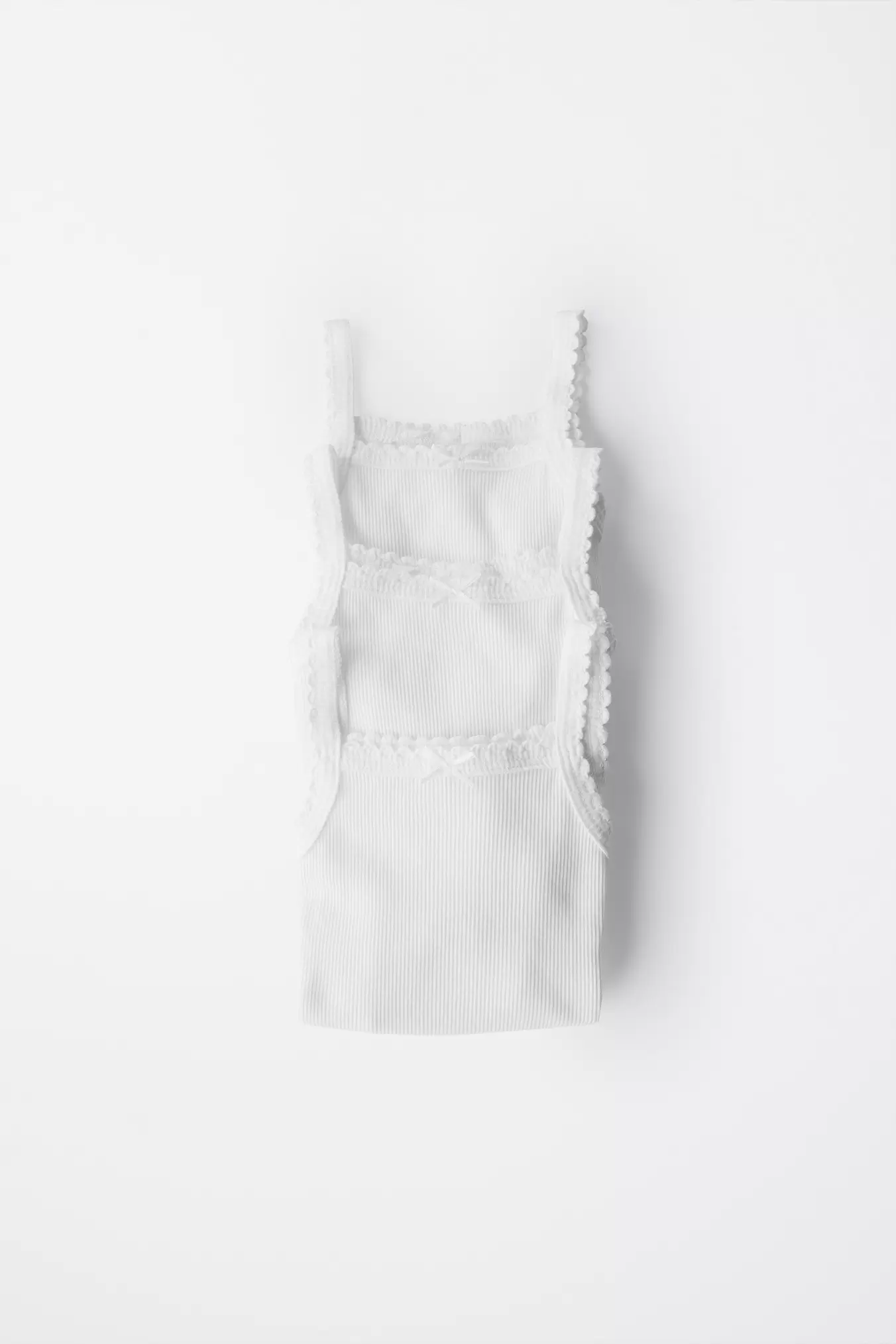 THREE-PACK OF RIBBED STRAP BODYSUITS