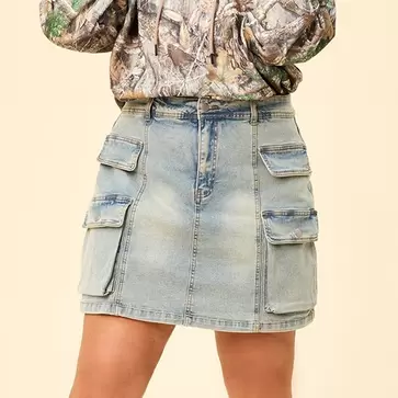 Juniors Plus Cargo Mini Skirt