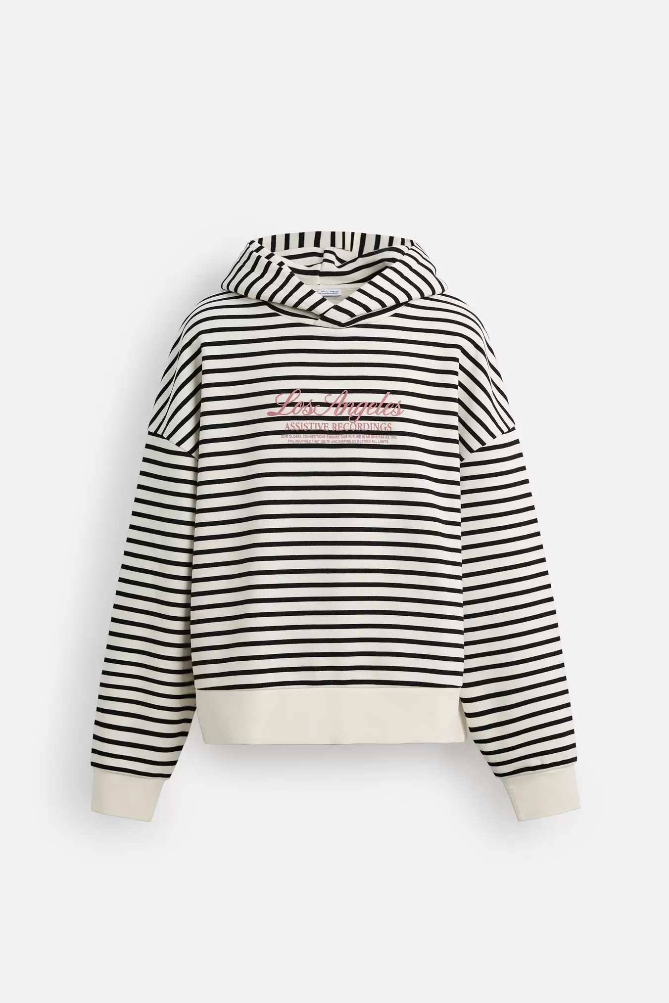 TEXT PRINT STRIPED SWEATSHIRT