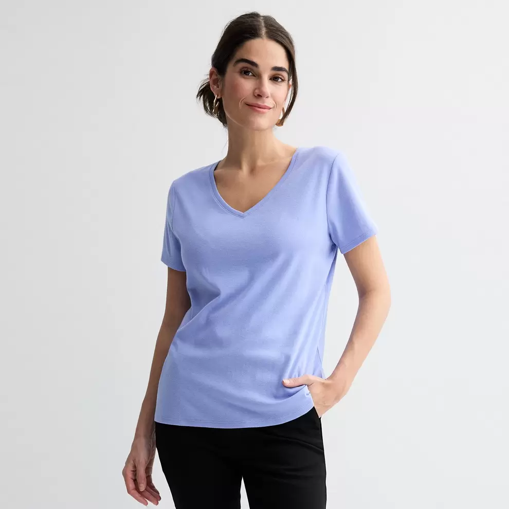 Women's Croft & Barrow® Essential V-Neck Tee