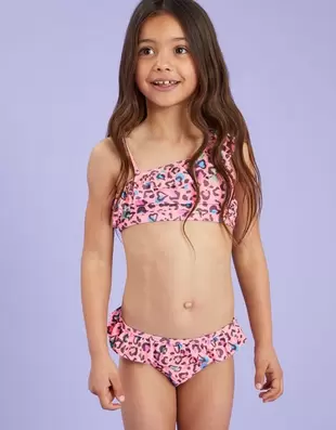 Girls Leopard Print Bikini Set Multi