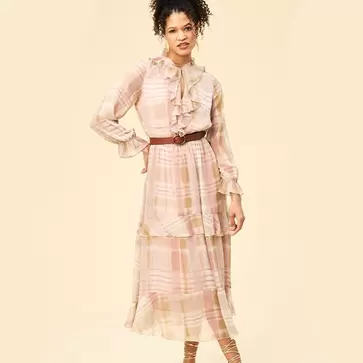 Ladies Belted Midi Dress
