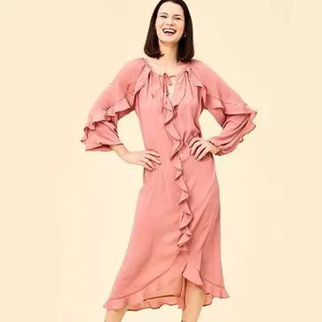 Ladies Ruffle Midi Dress