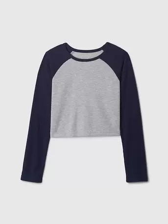 Kids Raglan Rib Crop PJ Top