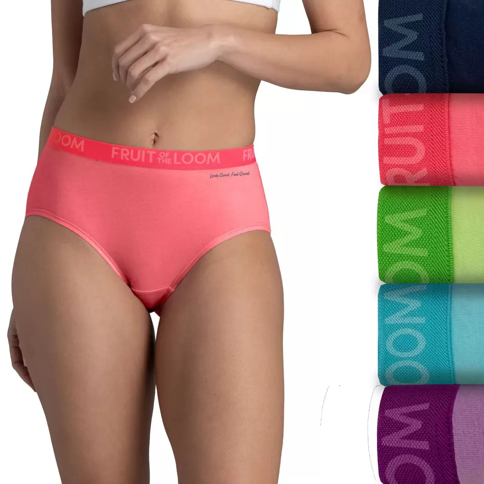 Women's Fruit of the Loom® Signature Energize 5+1 Bonus Pack Cotton Stretch Briefs