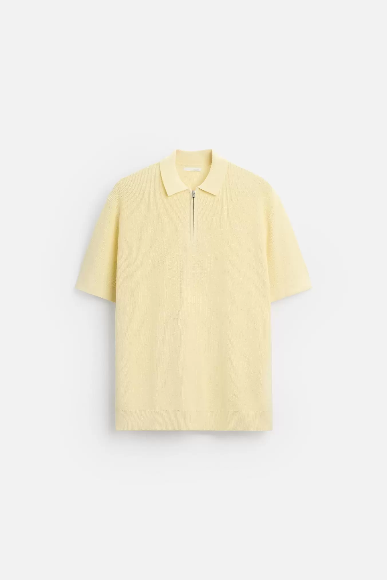 PURL KNIT ZIPPER POLO SHIRT