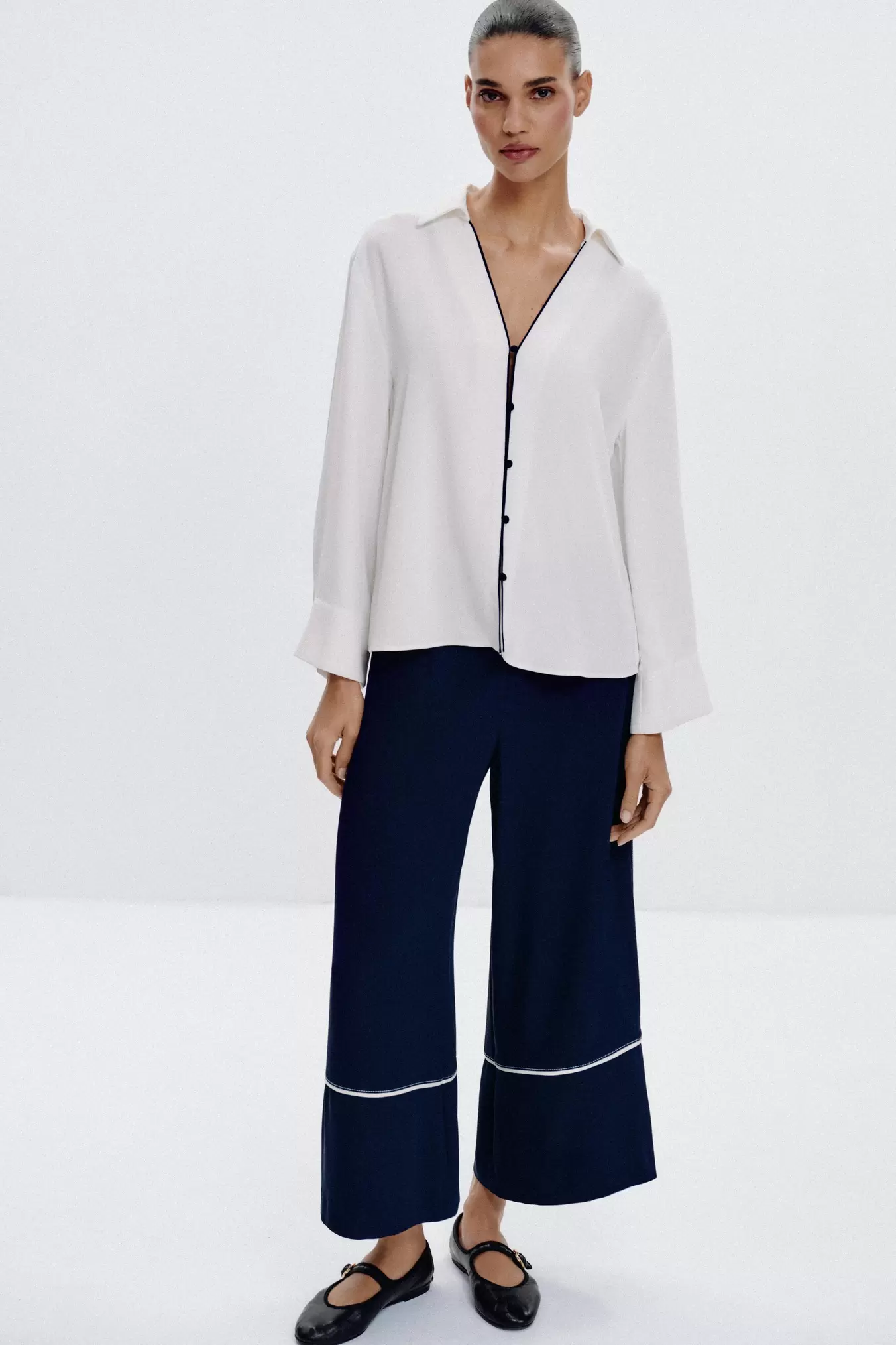 TOPSTITCHED CULOTTES