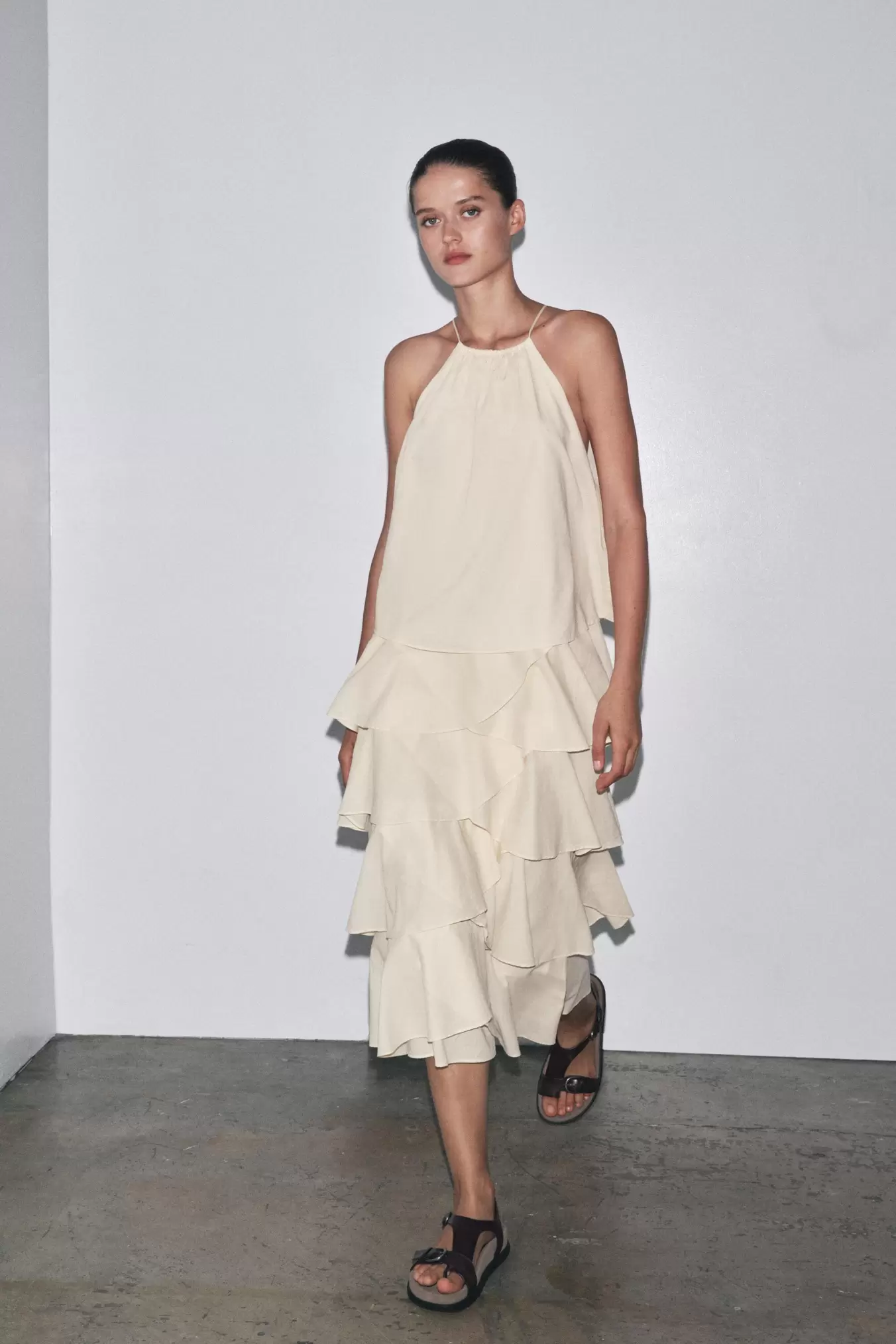 ZW COLLECTION RUFFLED HALTER DRESS