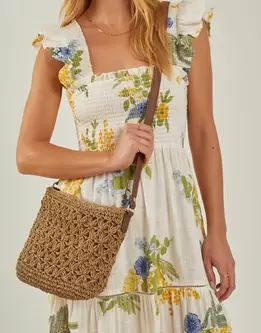 Raffia Crossbody Bag