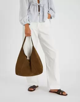 Large Suede Shoulder Bag
