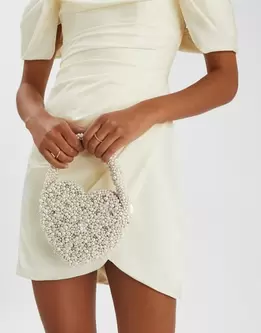 Bridal Pearl Heart Handbag