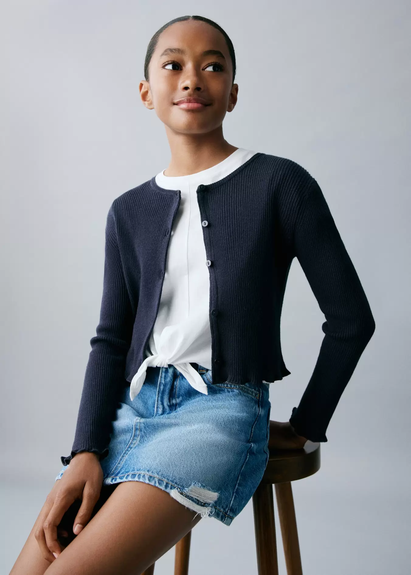 Ribbed knit cardigan