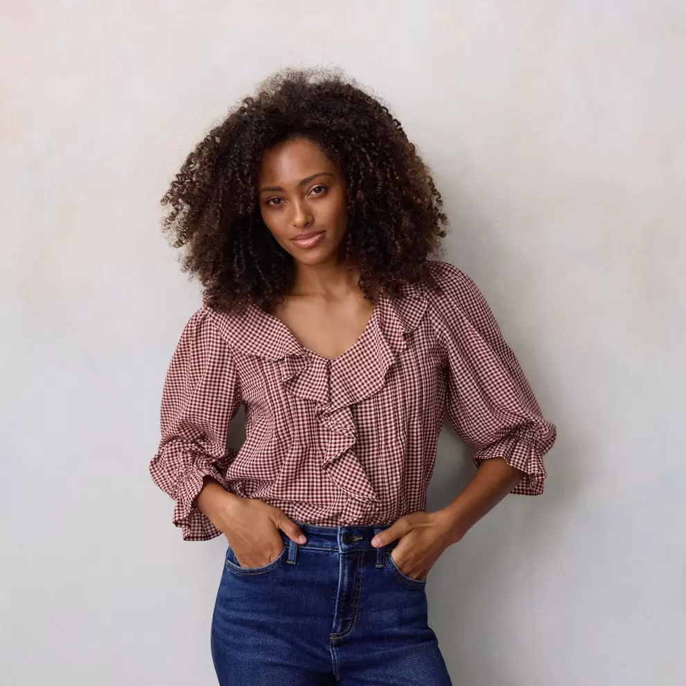 Women's LC Lauren Conrad Ruffle Front Blouse with Tucks