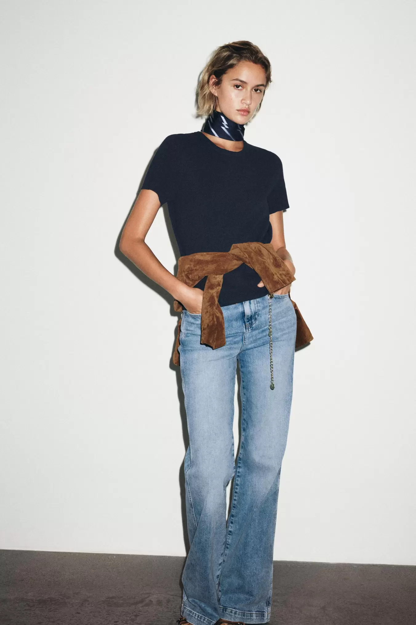 SHORT SLEEVE BASIC KNIT TOP