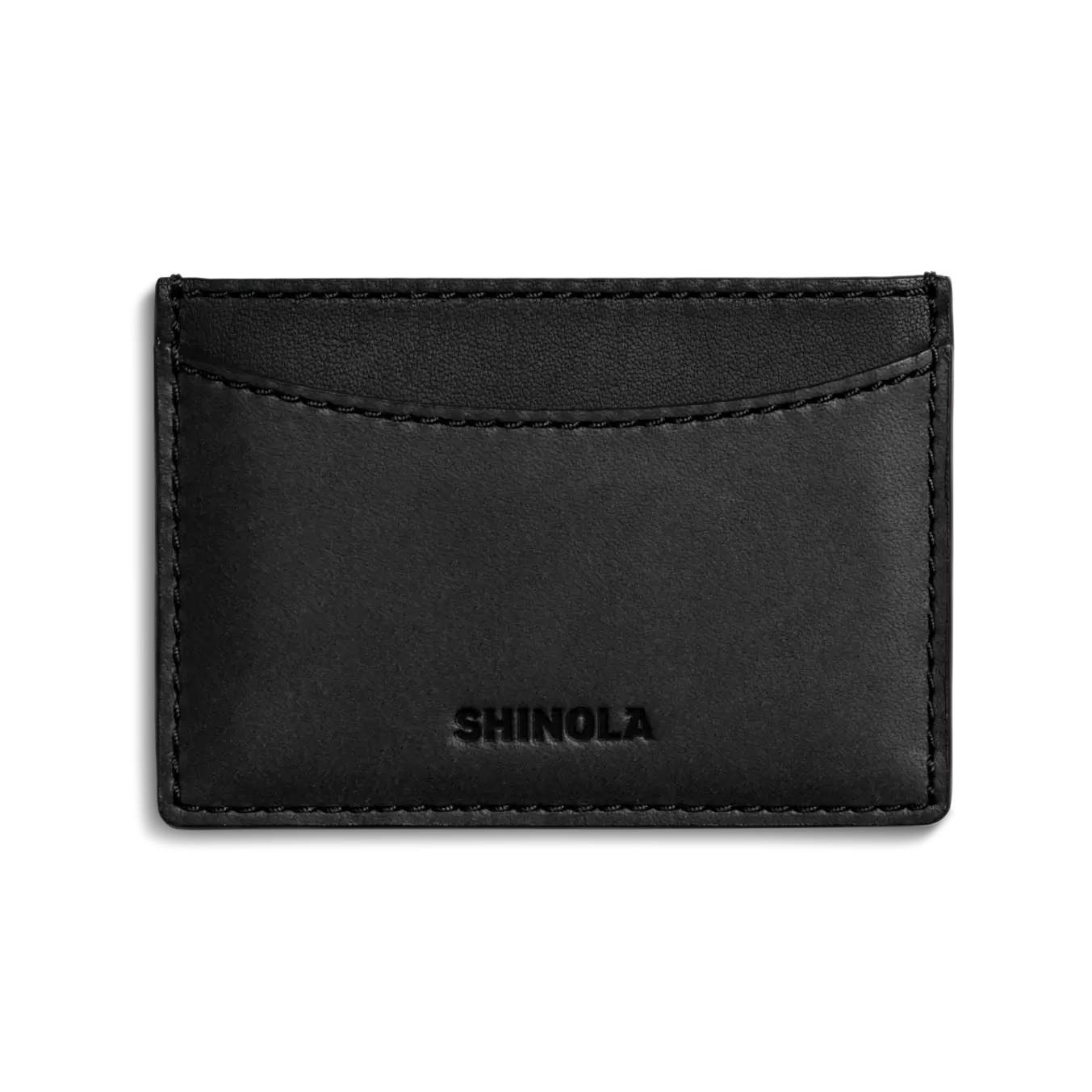Leather 3 Pocket Card Case - Black