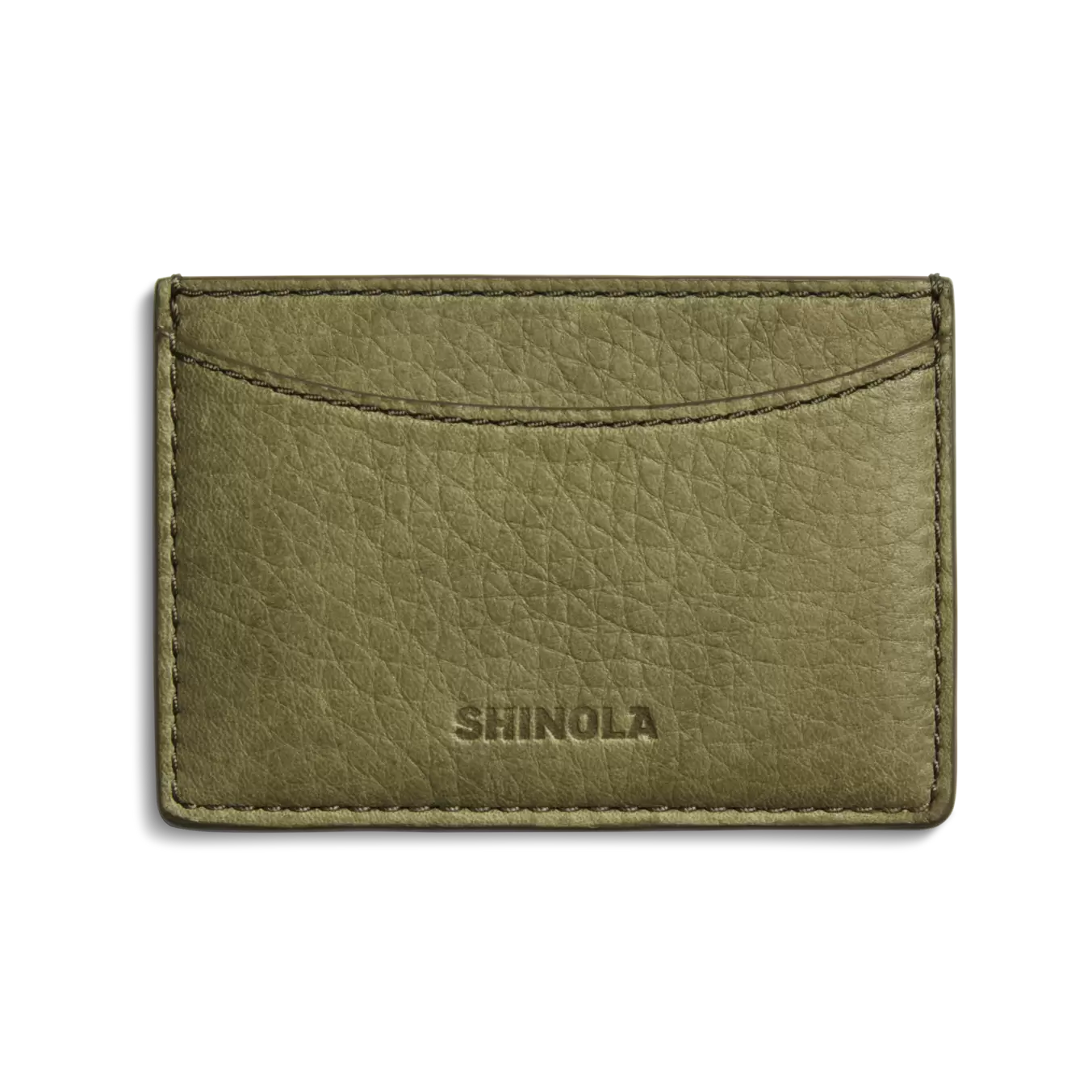 Leather 3 Pocket Card Case - Olive